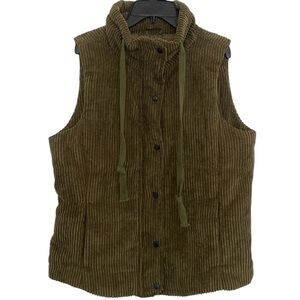 Staccato Olive Green Corduroy Ribbed Vest Sz M